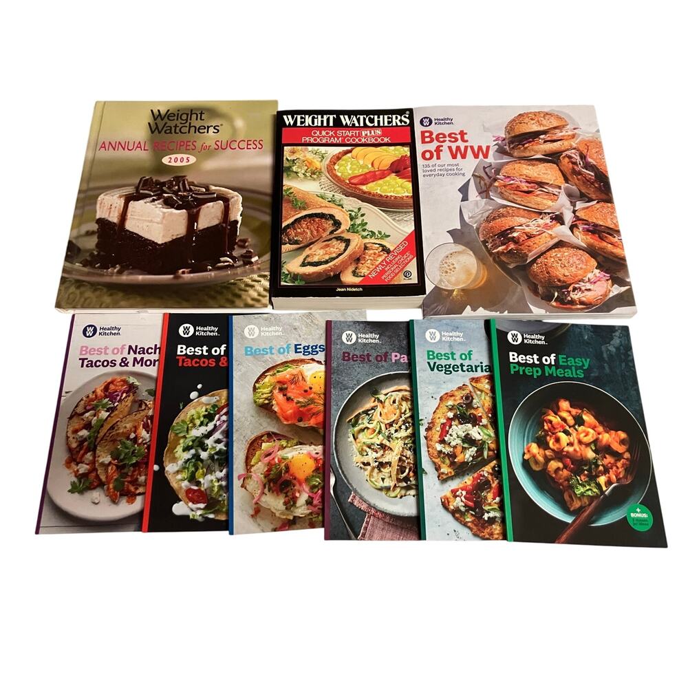 Weight Watchers Cookbooks Recipes Lot (9) Healthy Best of, Easy, Meal‎ Prep VTG